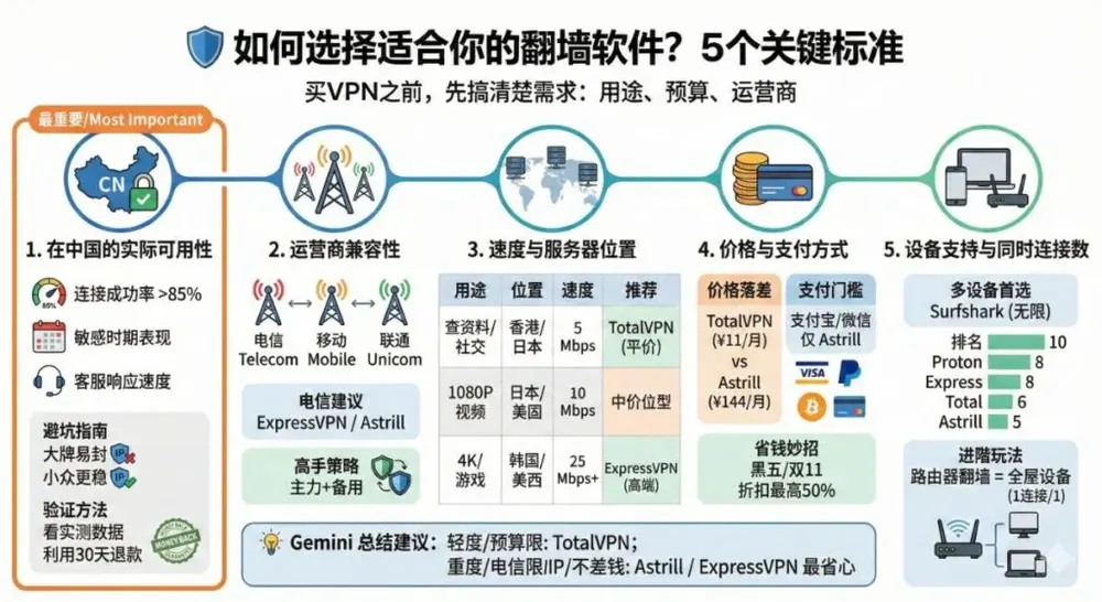 如何选择适合你的翻墙软件