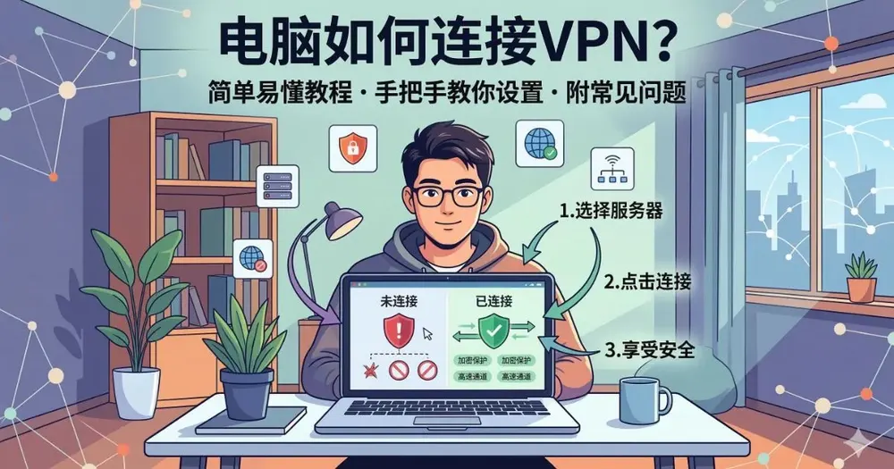 电脑如何连接VPN？Windows完整教程与国内最稳翻墙推荐