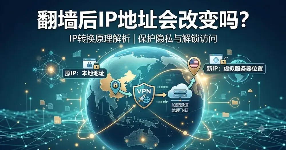 翻墙后IP地址会变吗?3步验证与VPN避坑指南