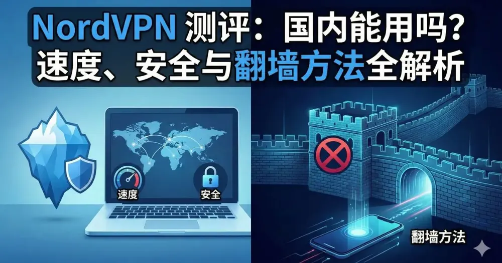 NordVPN测评2026:国内能用吗?速度、安全与翻墙方法全解析